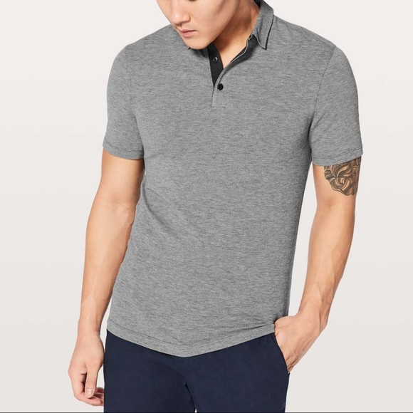 Lululemon Evolution Polo Heathered Black (Fourth Release) Size Large - Picture 1 of 14